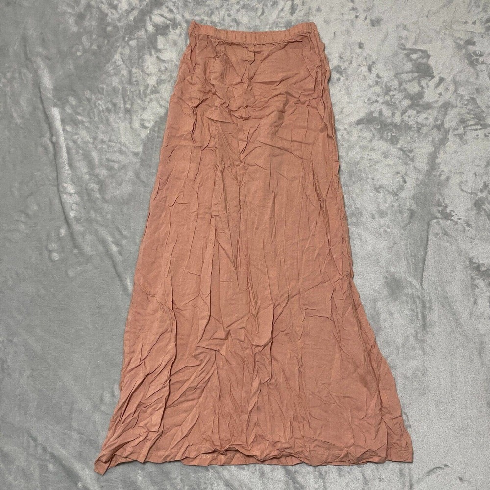 Supre Flowing Long Length Skirt XXS Orange/Pink Salmon Color 100% Spun Rayon